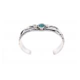 Navajo Tsosie Sterling Silver Turquoise Bracelet