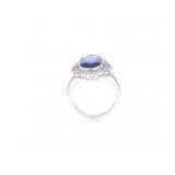 Sri Lanka Blue Sapphire GIA Cert Platinum VS1 Ring