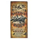 Sheridan, Wyoming Rodeo Bob Coronato Metal Sign