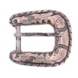 Mexican Sterling Silver & 14k Rose Gold Buckle