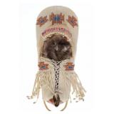 Paiute Violet Lowery Beaded Buckskin Basket Cradle