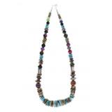 Navajo Singer Sterling 14kGF Multistone Necklace