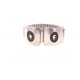 Navajo 14K & Sterling Bear Effigy Large Watch Cuff