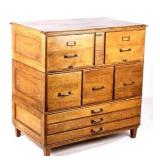Antique Hamilton Oak File and Map Cabinet