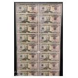 Uncut sheet of 16  2006  $50 FRN
