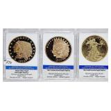 3  Old Gold Eagle Coin Replica