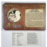 Greatest American Currency Notes; 1882 $1000