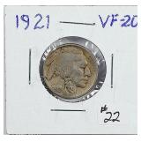 1921  Buffalo Nickel   VF