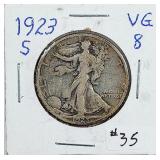 1923-S  Walking Liberty Half Dollar   VG+