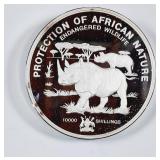 1993 Uganda Endangered Wildlife  1 Kilo .999 AG