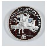 1993 Uganda  Endangered Wildlife  1/2 Kilo .999 Ag
