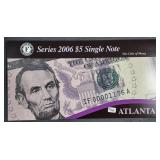 2006  $5 Federal Reserve Note  Atlanta  CU