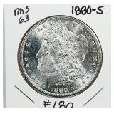 1880-S  Morgan Dollar  MS-63  cleaned