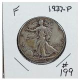 1937  Walking Liberty Half Dollar   F