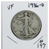 1936-D  Walking Liberty Half Dollar   VF