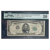 1950-C  $5 Federal Reserve Note  E-Star  PMG VF-20