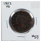1852  Large Cent   VG