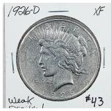1926-D  Peace Dollar   XF
