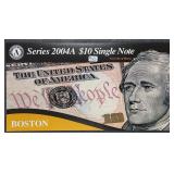 2004-A  $10 FRN  Boston  CU  Serial # starts 0000