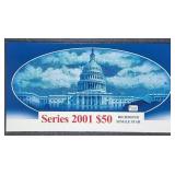 2001  $50 FRN Unc  Low serial number Star note
