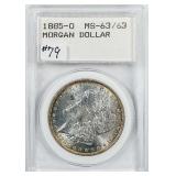 1885-O  Morgan Dollar   Slabbed  MS-63/63