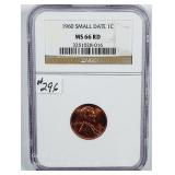 1960 Small date  Lincoln Cent   NGC MS-66 RD