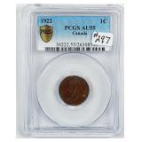 1922  Canada  Small Cent   PCGS AU-55