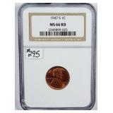 1947-S  Lincoln Cent   NGC MS-66 RD