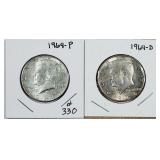 1964 P&D  Kennedy Half Dollars