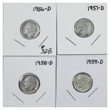 Lot of 4  D-Mint  Roosevelt Dimes