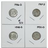 Lot of 4  D-Mint Roosevelt Dimes