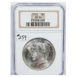 1923  Peace Dollar   NGC MS-64