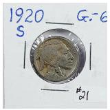 1920-S  Buffalo Nickel   G