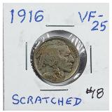1916  Buffalo Nickel   VF-35  scratch