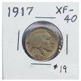 1917  Buffalo Nickel   XF-40