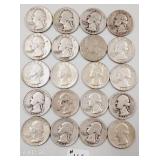 20  90% silver  Washington Quarters
