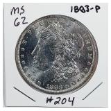 1883  Morgan Dollar   MS-62