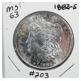 1882-S  Morgan Dollar   MS-63