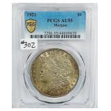 1921  Morgan Dollar   PCGS AU-55