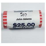 $25 Roll   John Adams Presidential Dollars