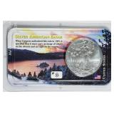 2001  $1 Silver Eagle   Littleton package