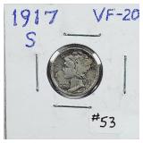 1917-S  Mercury Dime   VF