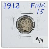 1912  Barber Dime   F-15
