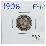 1908  Barber Dime   F-12