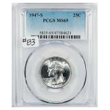 1947-S  Washington Quarter   PCGS MS-65