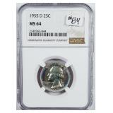 1955-D  Washington Quarter   NGC MS-64