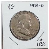 1951-D  Franklin Half Dollar   VG