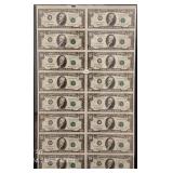 Uncut Sheet of 16 1995  $10 FRN