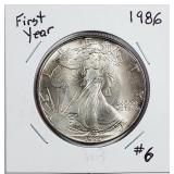 1986  $1 Silver Eagle   First Year issue