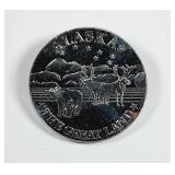 Alaska "The Great Land" One troy oz .999 silver rd